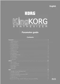 Kingkorg Parameter Guide