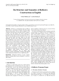 On Structure and Semantics of Reflexive Constructions in English