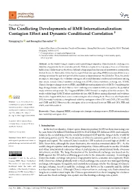The Conflicting Developments of RMB Internationalization: Contagion