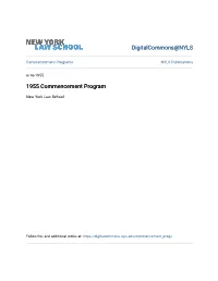1955 Commencement Program