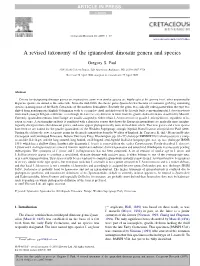A Revised Taxonomy of the Iguanodont Dinosaur Genera and Species