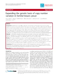 Expanding the Genetic Basis of Copy Number Variation in Familial Breast