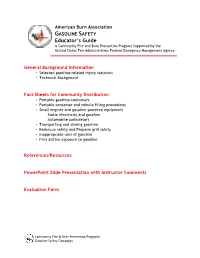 Gasoline Safety Educator's Guide