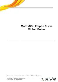Matrixssl Elliptic Curve Cipher Suites
