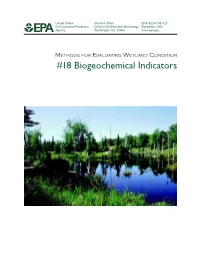 Methods for Evaluating Wetland Condition: Biogeochemical Indicators