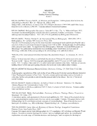 MISSIONS Don L. Meredith Harding School of Theology 2016/17 R.R