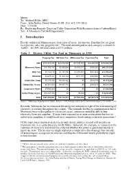 Replacing Property Taxes on Utility Generation with Revenues from a Carbon-Based Tax: a Minnesota Tax Shift Opportunity I