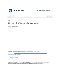 The Ballad of Transborder Arbitration, 56 U