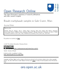 Basalt-Trachybasalt Samples in Gale Crater, Mars