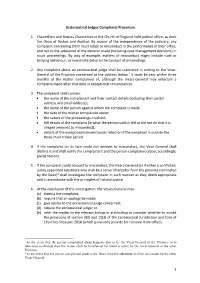 Ecclesiastical Judges Complaints Procedure