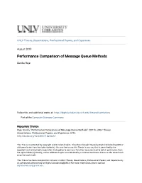 Performance Comparison of Message Queue Methods