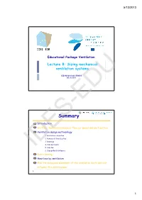 Sizing Mechanical Ventilation S