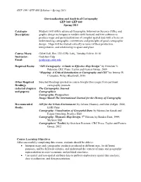 Spring 2013 Geovisualization and Analytical Cartography GEP