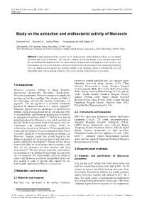 Study on the Extraction and Antibacterial Activity of Monascin