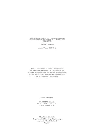 COMBINATORIAL GAME THEORY in CLOBBER Jeroen Claessen