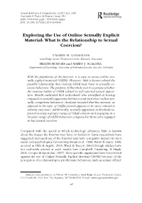 Exploring the Use of Online Sexually Explicit Material: What Is the Relationship to Sexual Coercion?