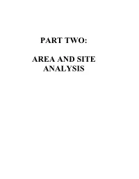 Part Two: Area and Site Analysis