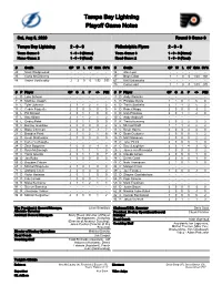 Tampa Bay Lightning Playoff Game Notes