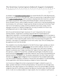 The Grammys Cannot Ignore Deborah Dugan's Complaint