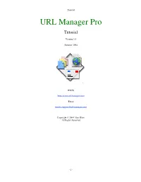 Tutorial URL Manager Pro Tutorial