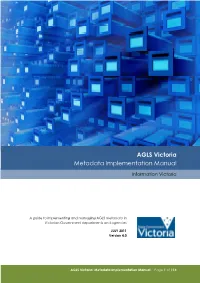 AGLS Victoria Metadata Implementation Manual