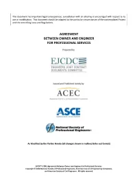 Agreement Between Owner and Engineer for Professional Services