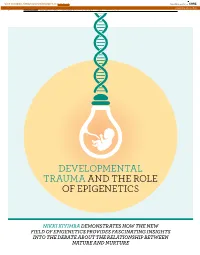 Developmental Trauma and the Role of Epigenetics