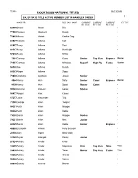 Dock Dogs National Titles 03/23/2015 1 Ba, Ev Sr Id Title Active Member List in Handler Order