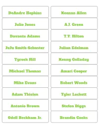 Download and Print All Wide Receiver Labels