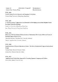ICEL 0046 Teacher Being Part of a Dynamic and Engaging Curriculum ICEL 0052 a "Teach-As-You-Go" Approach As an Alterna