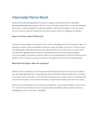 Intercostal Nerve Block