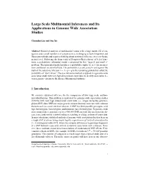 Large Scale Multinomial Inferences and Its Applications in Genome Wide Association Studies