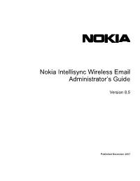 Nokia Intellisync Wireless Email Administrator's Guide