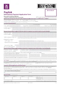 Paylink International Payment Application Form