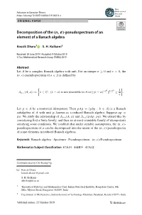 Pseudospectrum of an Element of a Banach Algebra