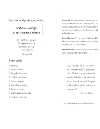 Statistical Concepts in Environmental Science