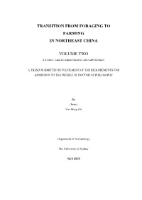 Transition from Foraging to Farming in Northeast China