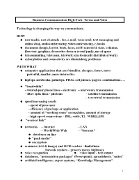 Business Communication High-Tech: Terms and Notes