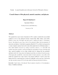 Causal Closure of the Physical, Mental Causation, and Physics
