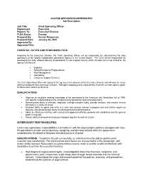 Chief Operating Officer Department: Executive Reports To