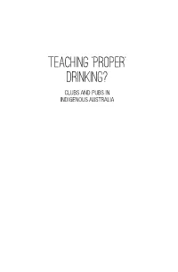 Drinking?: Clubs and Pubs in Indigenous Australia