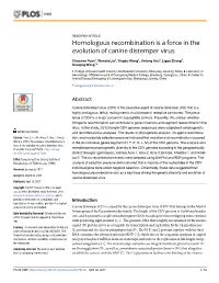 Homologous Recombination Is a Force in the Evolution of Canine Distemper Virus