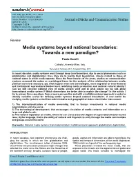 Media Systems Beyond National Boundaries: Towards a New Paradigm?