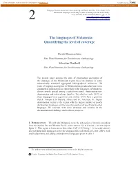 The Languages of Melanesia: Quantifying the Level of Coverage