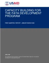 Capacity Building for the Fata Development Program