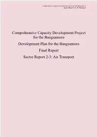 Comprehensive Capacity Development Project for the Bangsamoro Sector Report 2-3: Air Transport
