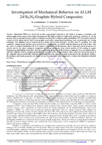 Investigation of Mechanical Behavior on Al LM 24/Si3n4/Graphite Hybrid Composites