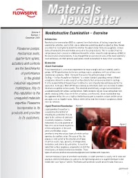 Nondestructive Examination – Overview