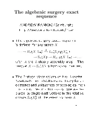 The Algebraic Surgery Exact Sequence