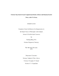 Ultrafast Time Resolved and Computational Studies of Diazo and Diazirine Excited States, and of Carbenes DISSERTATION Presented